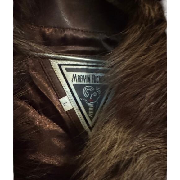 MARVIN RICHARDS Genuine Leather Real Fox Fur Jacket Size L New w/o Tag 2002 - Picture 7 of 11